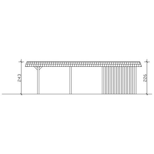 Skan Holz Carport Wendland mit Anbau in Weiß und schwarzer Alu-Dach Blende, B/T: 362 x 870 cm - Bild 3