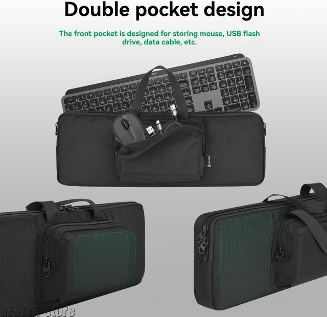 Schutzhülle für Logitech MX Keys S und MX Keys Tastaturen, Reise-Aufbewahrungstasche in Schwarz - Bild 1