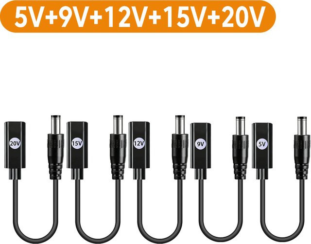 elough USB-C auf DC Konverter Adapter Kabel Schwarz für Laptop, Router und Drucker, 5V/9V/12V/15V/20V Power-Boost-Kabel - Bild 1