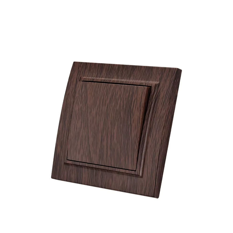 WESA 1-fach 1-Wege-Wandschalter in Braun mit matter Holz-Optik und flammhemmendem Kunststoffpanel - Bild 7