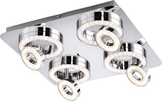 Just Light LED-Deckenleuchte Tim in Chrom, quadratisch, B/T: 40 x 40 cm - Bild 1