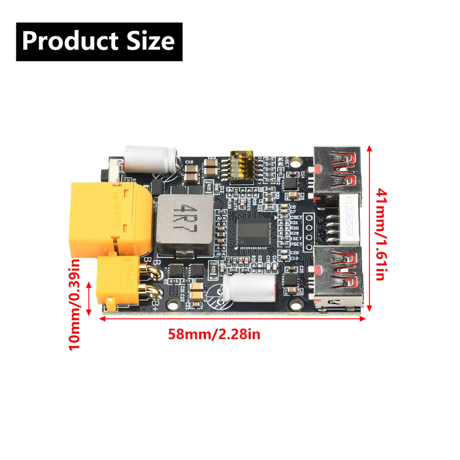 diymore Schnelles Batterielademodul 100W DC 5-20V PD Decoy Lithium-Batterieladegerät in Schwarz - Bild 2