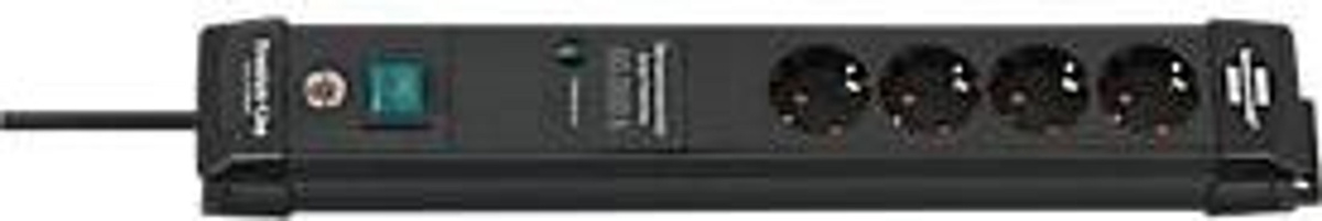 Brennenstuhl Premium-Line 4er-Steckdosenleiste mit Überspannungsschutz und Schalter, Schwarz, L 448 x B 60 x T 120 mm - Bild 4