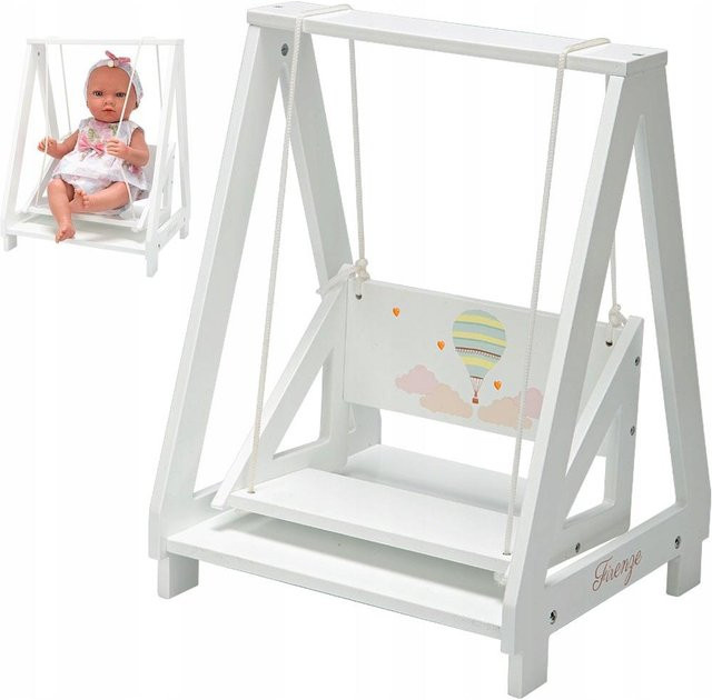 Arias Babyschaukel, hölzern, Natur / Holzfarben, Weiß - Bild 1