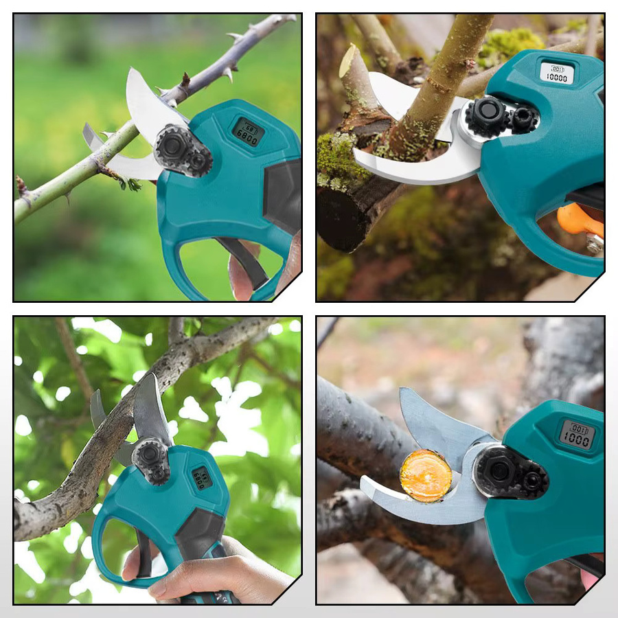 Seeiswork Akku-Astschere mit bürstenlosem Motor und 2 Akkus für 18V, 30 mm Schneidkapazität für Obstbäume, Bonsai und Gartenpflanzen - Bild 2