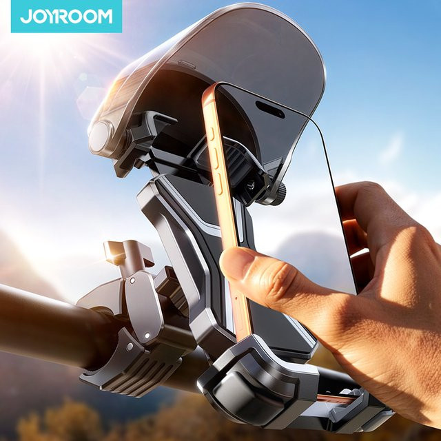 JOYROOM Fahrrad-Handyhalterung JR-ZS528 mit Schnellverschluss und Allwetter-Sonnenschutz für Motorrad und Bike, Schwarz - Bild 1