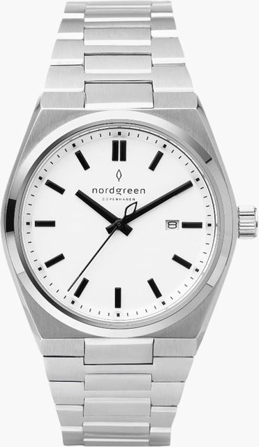 Nordgreen Herrenuhr Succession, Quarz, Edelstahl, 41 mm, Weiß, 10 ATM - Bild 1