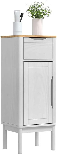 Badezimmerschrank VD Home Furnishing aus massivem Kiefernholz in Weiß, B/T/H: 35 x 30 x 90 cm - Bild 1