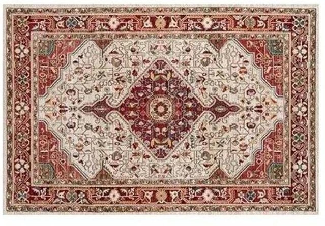 Karpetti Teppich im marokkanischen Stammesstil mit böhmischem Muster, bunt, rutschfest und waschbar, B/T: 80 x 120 cm - Bild 1