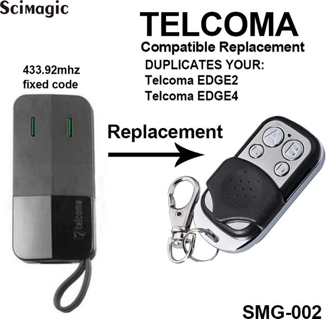 TELCOMA EDGE 2 und EDGE 4 Garagentor-Fernbedienung 433,92 MHz Festcode-Sender als Tor-Schlüsselanhänger - Bild 1