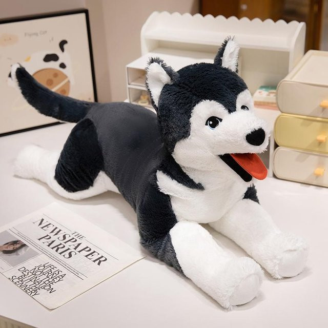 Yiran toy Simulierter Husky Hund, Plüschtier, Schwarz - Bild 1