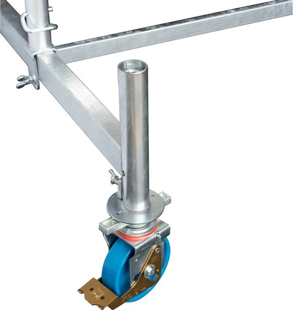 Krause Fahrrollenset für Arbeitsgerüste ClimTec in Silber und Blau, Ø 125 mm - Bild 1