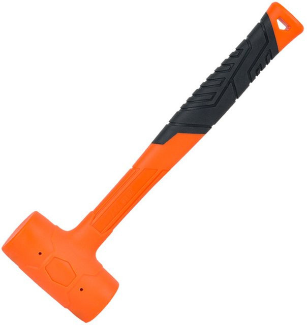 Gummihammer in Orange mit funkenbeständigem, nicht reboundem Kopf und rutschfestem Griff für die Holzbearbeitung - Bild 1