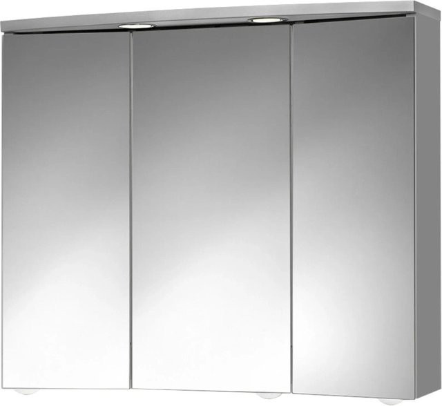Jokey Spiegelschrank Trava mit LED-Beleuchtung und Steckdose, silberfarben, B/H: 75 x 65 cm - Bild 1