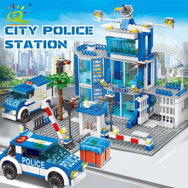 HUIQIBAO Stadt Polizei Station Bausteine Set, 753 Teile - Bild 1