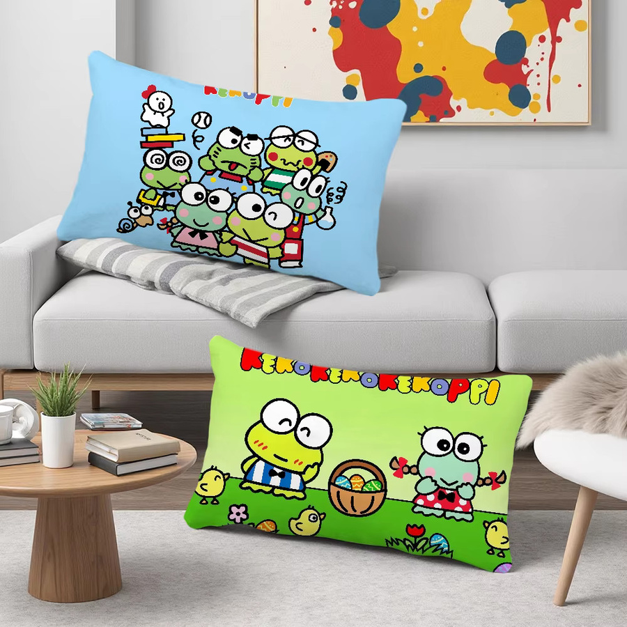 Sanrio Keroppi Kissenbezug Cartoon Design in Grün für Sofa und Wohnzimmer - Bild 2