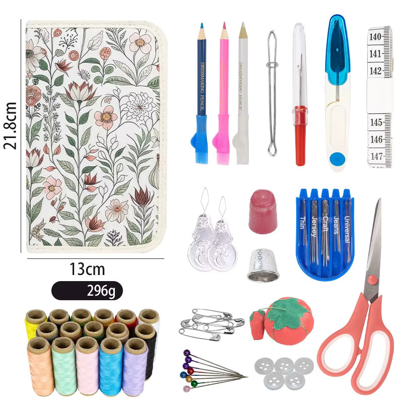 Home Nähen Box Set in Schwarz und Multicolour mit Nadel, Faden und Schere für Kleidung und Schuhe - Bild 1