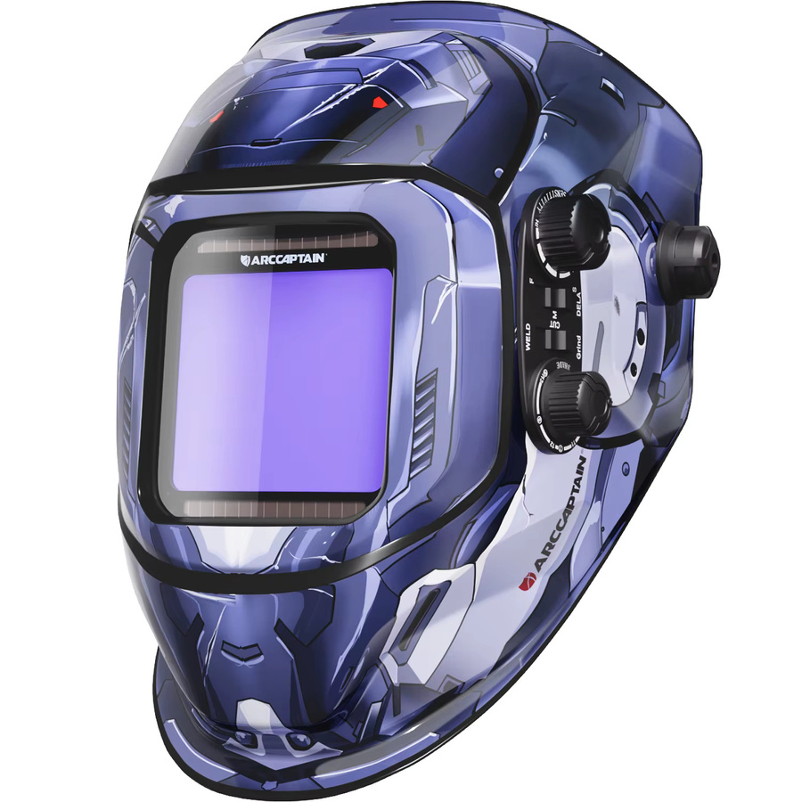 ARCCAPTAIN Schweißhelm mit True Colour Technologie für MIG MAG TIG, automatisch abdunkelnde Schweißmaske mit großem Sichtfeld von 100 x 93 mm, DIN 4/9-13 - Bild 2