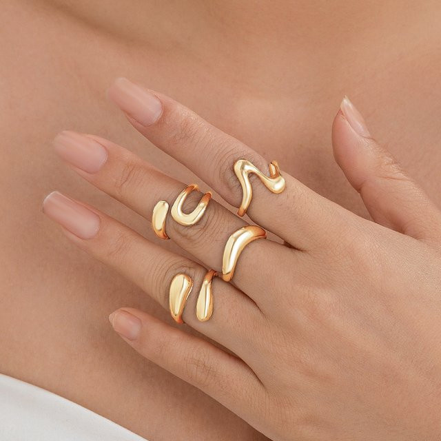 Ingemark Ringe, Wasser tropfen, Gold, Damen, verstellbar - Bild 1