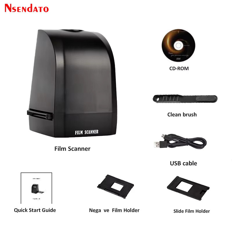 Nsendato Tragbarer Film- und Diascanner 8MP für 35mm und 135mm Negative in Schwarz - Bild 5