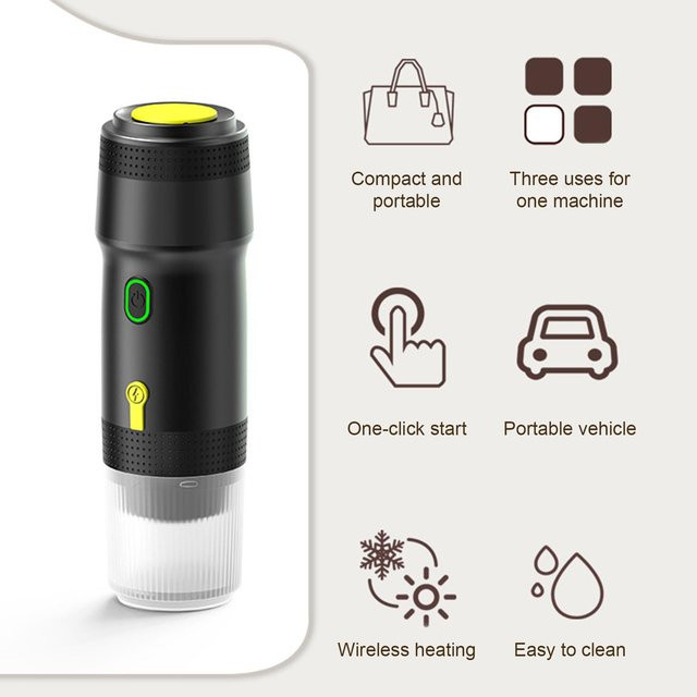 Tooarts 3-in-1 Tragbare Kaffeemaschine Schwarz mit Touch-Display und Cold-Brew-Funktion - Bild 1