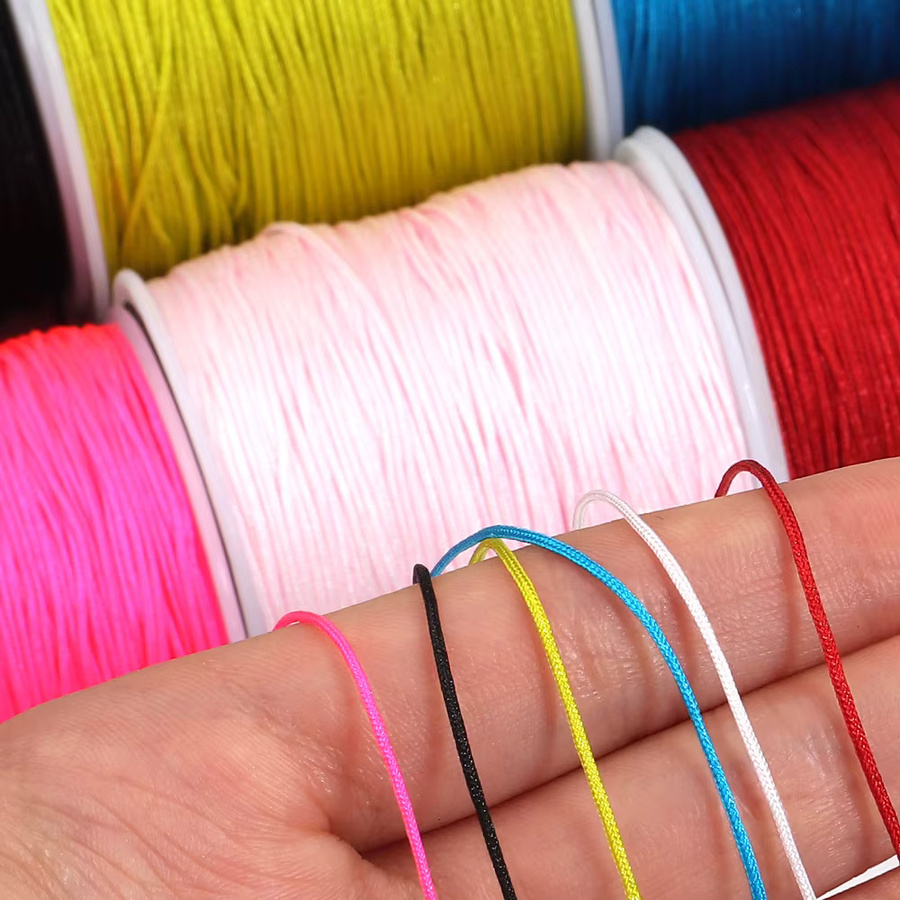 Handgewebtes Seil, rot, 0,8 mm, 90 Yards, für DIY Schmuck - Bild 3