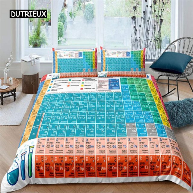 Bettwäsche Set Periodensystem der Elemente von Binchi Outdoor Product aus Mikrofaser, Mehrfarbig, B/H: 140 x 210 cm - Bild 1