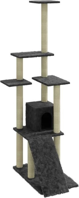 vidaXL Kratzbaum für Katzen in Grau mit Höhle und integriertem Spielzeug, Höhe: 155 cm - Bild 1