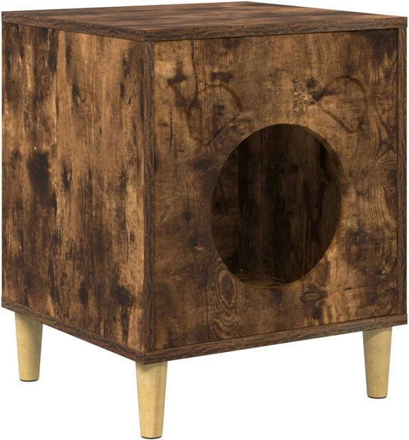 vidaXL Katzenhaus aus Holzwerkstoff in Raucheiche, Braun, B/T/H: 40 x 42,5 x 53 cm - Bild 1