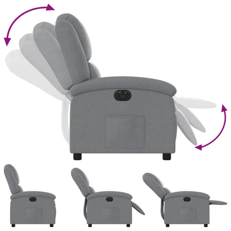 Vidaxl Elektrischer Relax-Sessel in Grau mit Stoffbezug und modernem Design - Bild 4