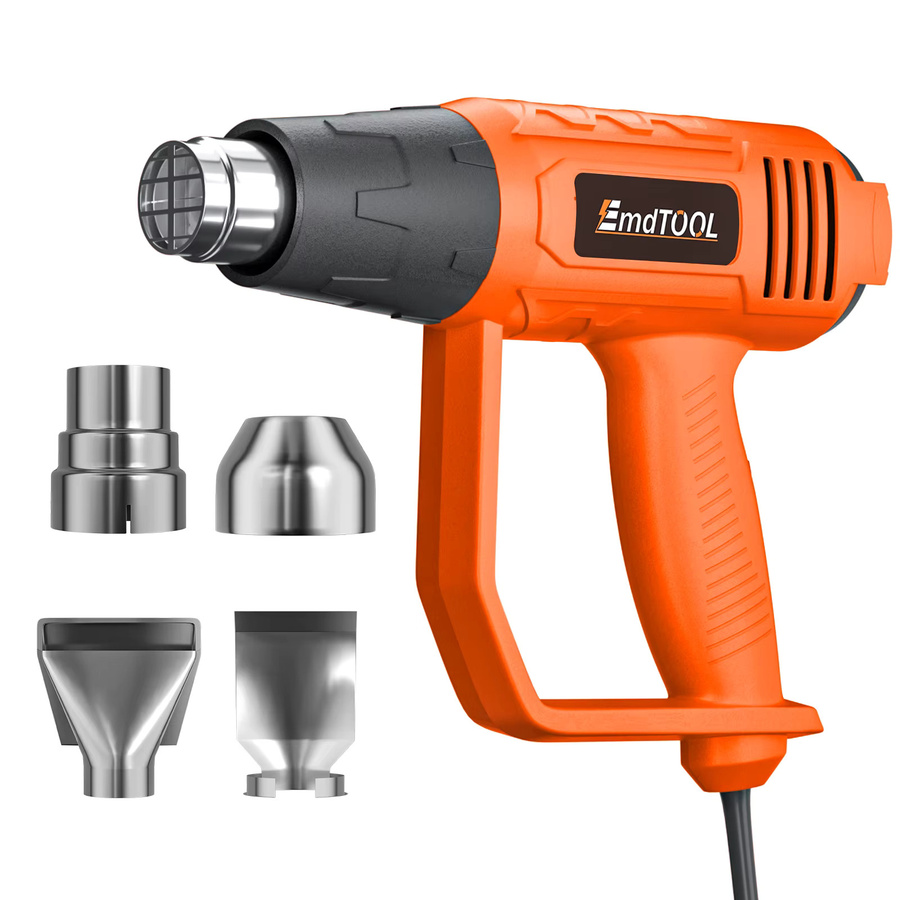 Heißluftpistole Set mit 2000W und variabler Temperatur 300 °C bis 600 °C in Orange inklusive 4 Düsen zum Trocknen und Schrumpfen - Bild 3