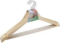 BÜMAG Kleiderbügel aus Holz in Braun mit rutschfester Oberfläche und drehbarem Haken - Bild 1