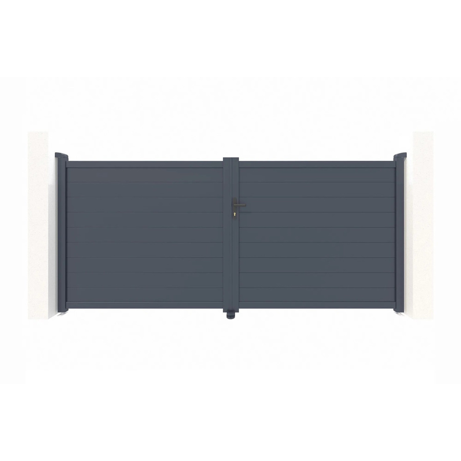 Casanoov Elektrisches Flügeltor Eiger aus Aluminium in Anthrazit und Grau mit Drehtorantrieb Ranger B150, B/H: 355 x 163 cm - Bild 2