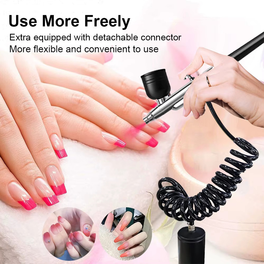 Peicon Airbrush Nail Art Malset mit Kompressor, Pink Set 1, Unisex - Bild 4