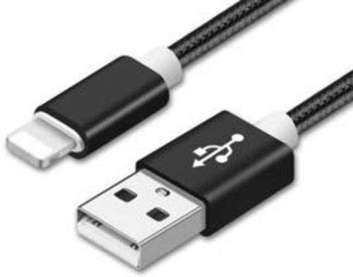 REEKIN USB 2.0 Kabel mit USB-A und Apple Lightning Stecker, Schwarz, Länge: 1,00 m - Bild 1