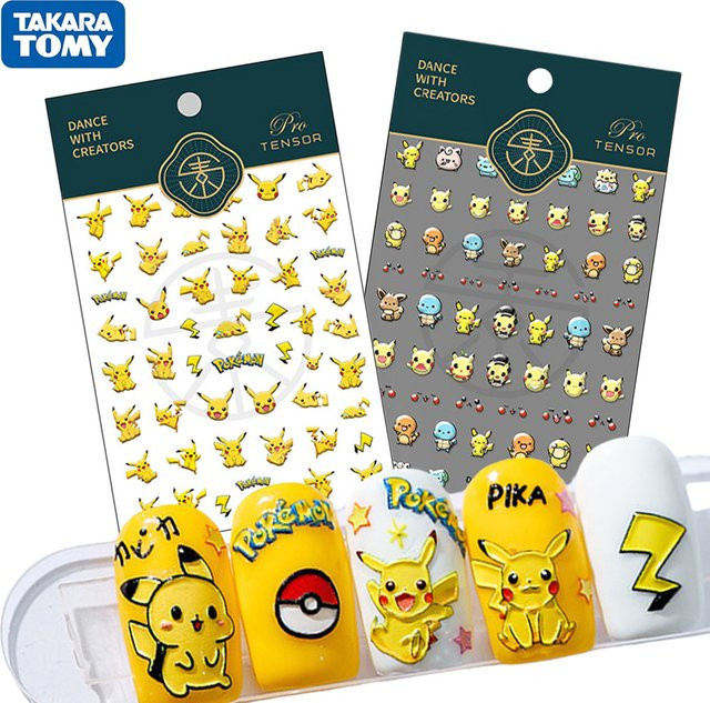 Bandai Pokemon Nail Art Aufkleber, Glänzend, Unisex - Bild 1