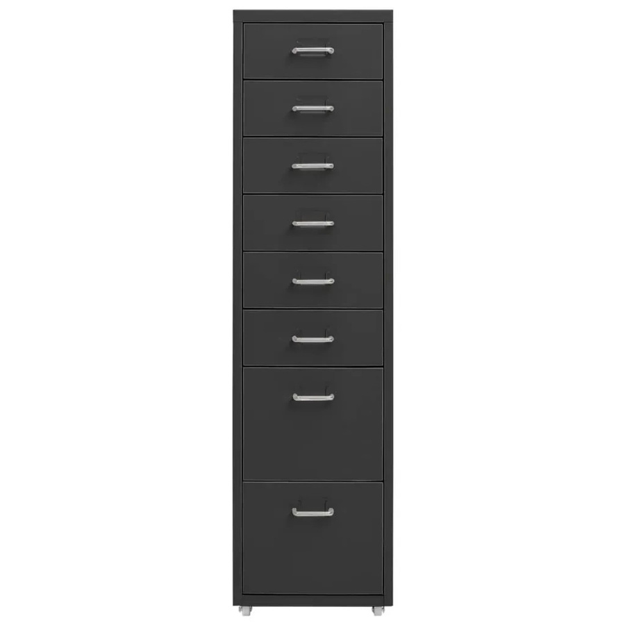 vidaXL Aktenschrank aus Metall mit Rollen in Anthrazit, B/T/H: 28 x 41 x 109 cm - Bild 2