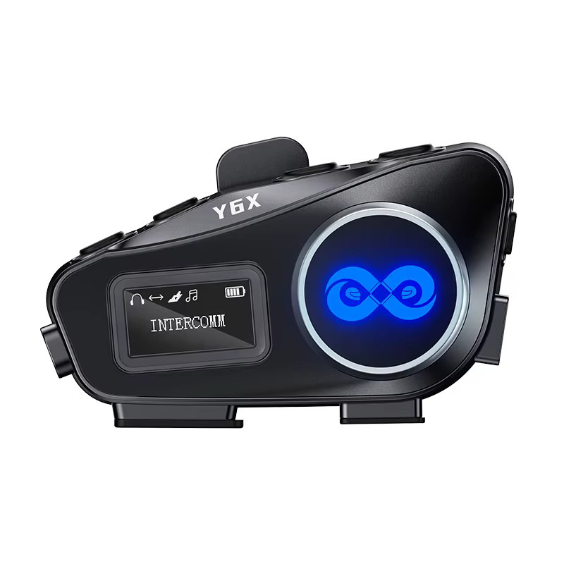 XINOWY Y6X Motorrad Bluetooth Helm Intercom Headset mit Musik-Sharing, Rauschunterdrückung, FM Radio und LED-Beleuchtung, Schwarz - Bild 7