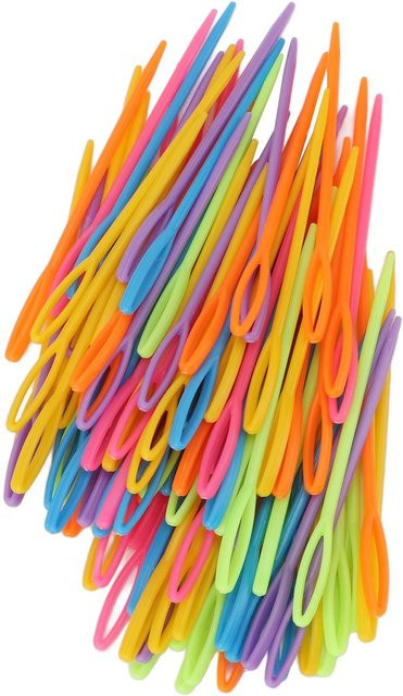 100 Stück Shoemst Plastiknadeln mit großem Öhr in Multicolor - Bild 1