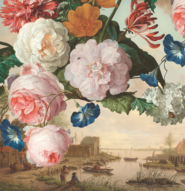 Eijffinger Wallpaper Dutch Masters Tapete mit Blumenmuster in Mehrfarbig Ocker und Rot/Rosa aus Vlies und Vinyl - Bild 3