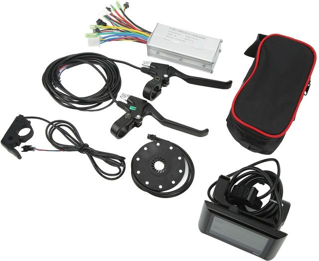 Igeteck Elektrisches Fahrrad Umrüstsatz JN22A mit 22A Controller, S900 Display, Bremshebel und Daumengas für 500W Motor, Schwarz - Bild 1