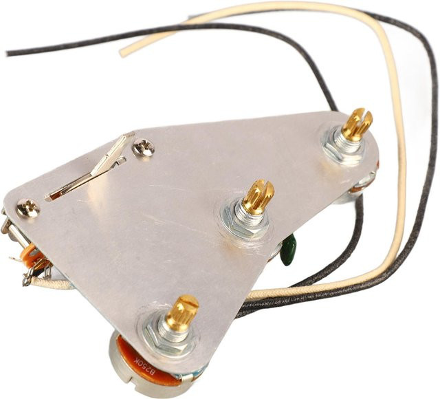 Fishine Gitarren-Verkabelungssatz Schlagbrett vorverdrahtet als E-Gitarren Ersatzteil in Schwarz und Silber - Bild 1
