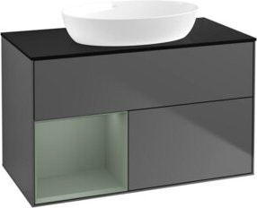 V&B Waschtischunterschrank Finion 100 in Anthrazit lackiert, Breite: 100 cm, Tiefe: 50,1 cm, Höhe: 50,1 cm - Bild 1
