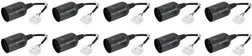 Sygonix Lampenfassung E27 10er Set in Schwarz mit Klemmanschluss 230V 500W - Bild 1