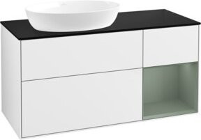V&B Waschtischunterschrank Finion mit Wandbeleuchtung, Farbe Weiß lackiert, B/T/H: 120 x 50,1 x 50,1 cm - Bild 1
