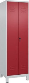 C+P Wäsche- und Kombispinde Classic PLUS mit 2 Abteilen, Sicherheits-Drehriegel, Farbe Rubinrot, H x B x T: 195 x 60 x 50 cm - Bild 1