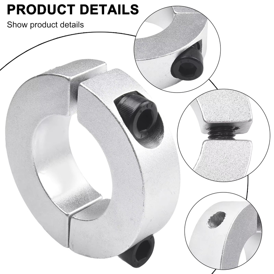 DAZZLEEX Wellenklemme aus Aluminiumlegierung in Silber, doppelt geteilt zur Stabilisierung von Wellen - Bild 2