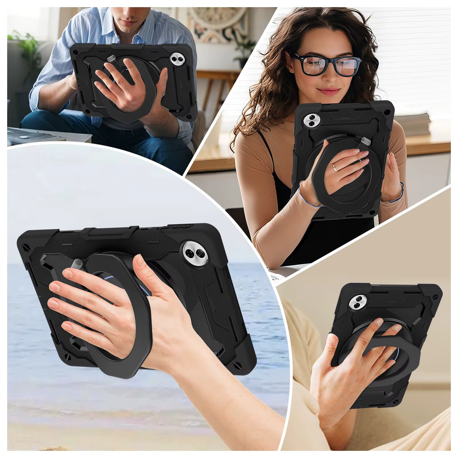 Robuste 360 Grad drehbare Griffhülle mit Panzerung für Honor Pad 12,1 Zoll (Modelle HEY4-W09 und HEY3-W00) in Schwarz und Blau - Bild 6