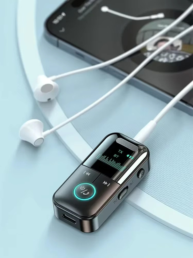 VIKEFON GT69 Bluetooth 5.4 Empfänger und Sender 4-in-1 Audio-Adapter in Schwarz für Auto, TV und PC mit HiFi-Sound und TF-Karten-Wiedergabe - Bild 6