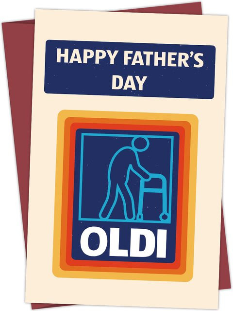 Lustige Vatertagskarte mit Umschlag für Papa, bunte Grußkarte zum Vatertag von der Tochter - Bild 1